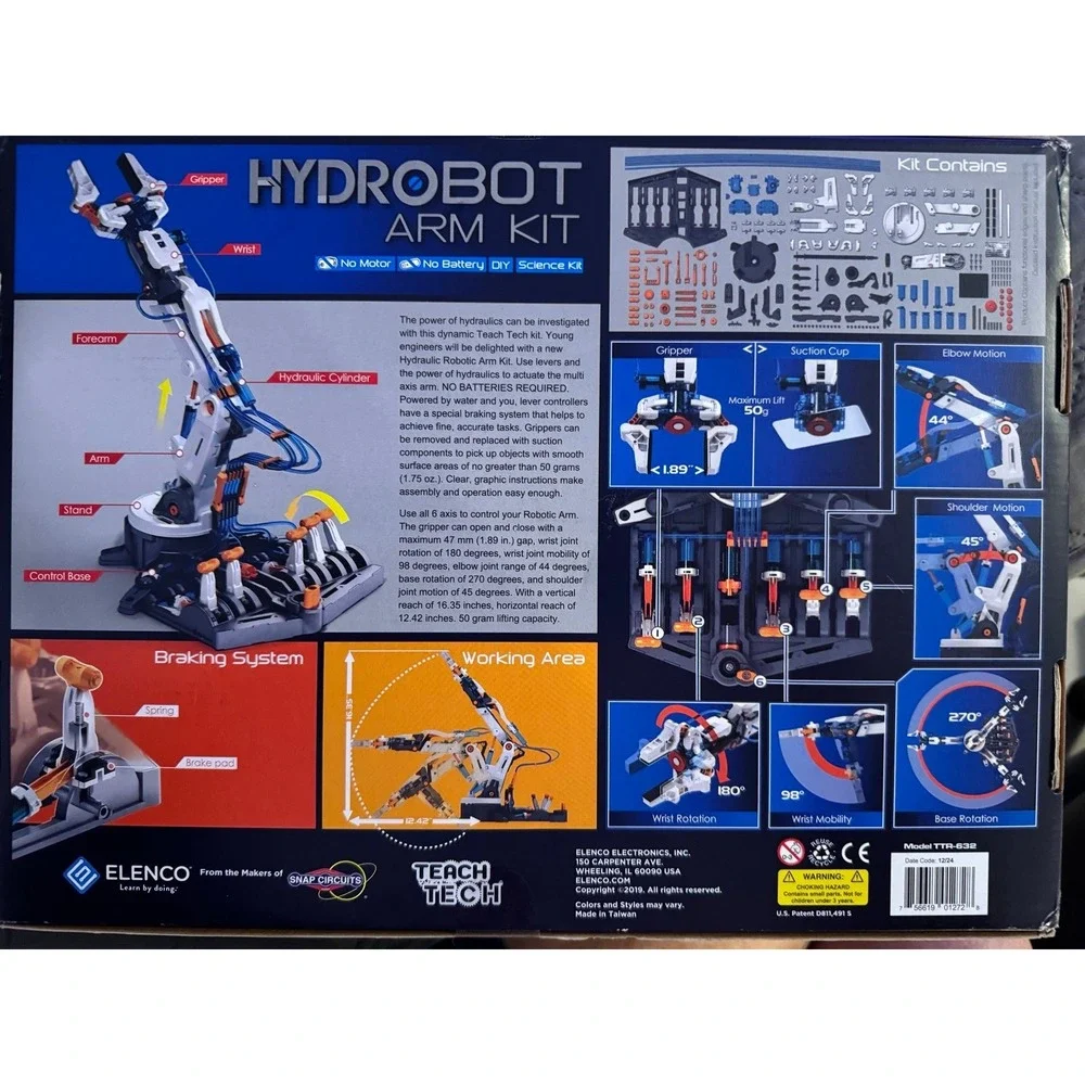 Elenco Hydrobot Arm Kit Hydraulic Technology, TTR-632, New